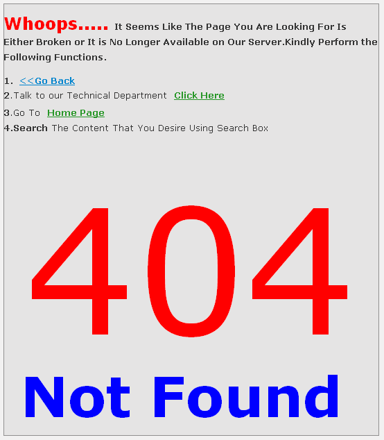 404 Page Not Found