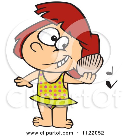 A Girl Listening To Music Cartoon