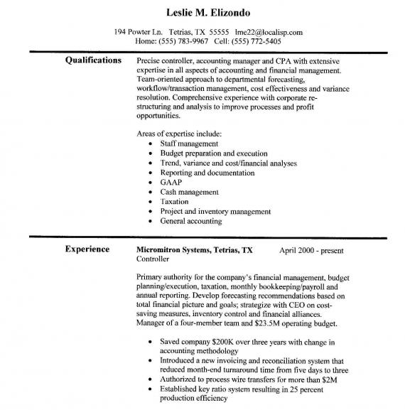 Accountant Cv Example