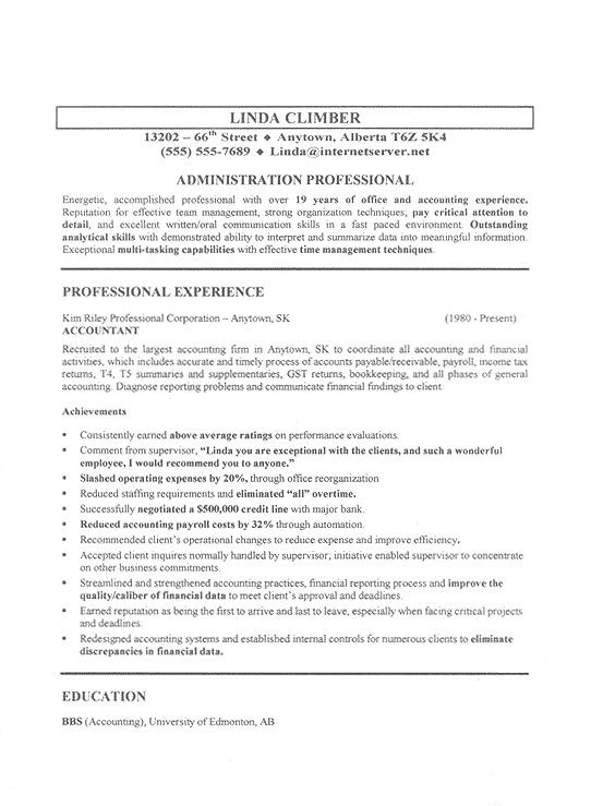 Accountant Cv Samples