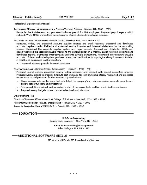 Accountant Cv Samples