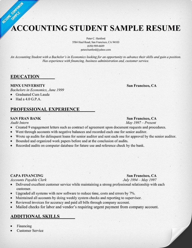 Accountant Resume Example