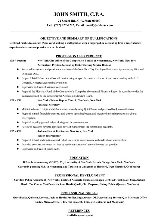 Accountant Resume Pdf