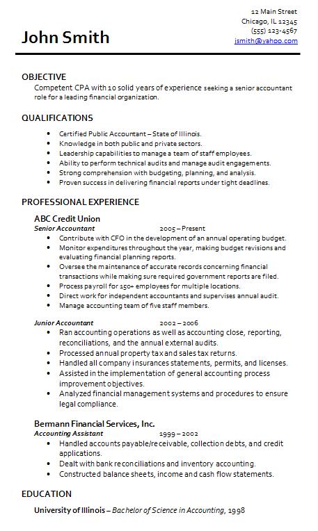 Accountant Resume Sample