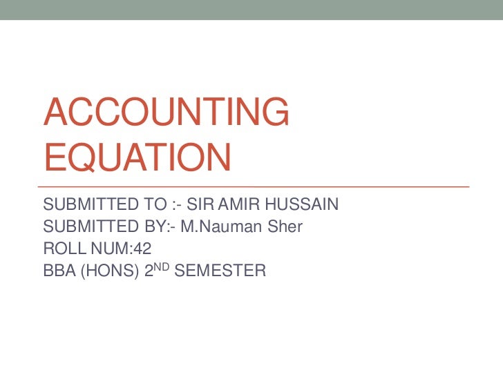 Accounting Equation Example Problems