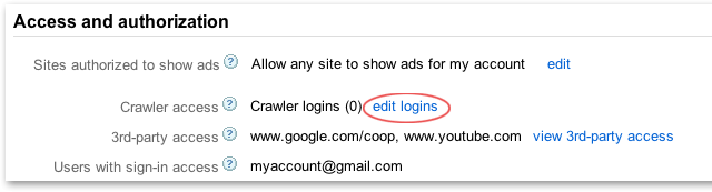 Adsense Login Only