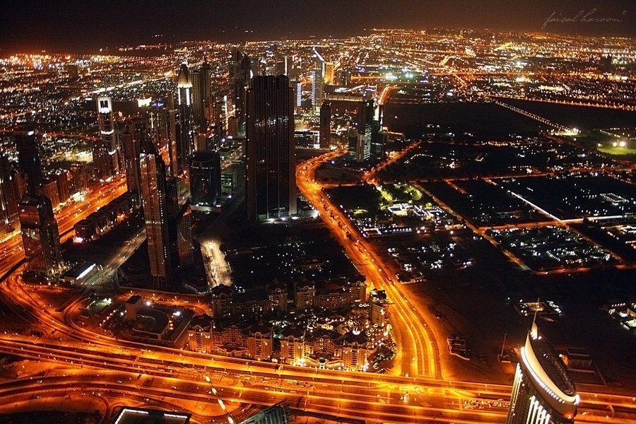 Aerial View Of Dubai At Night