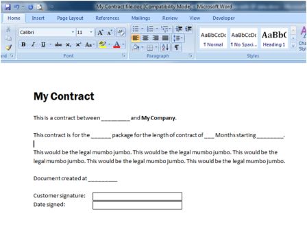 Agreement Contract Template Word