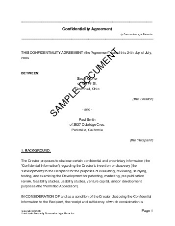 Agreement Form Template