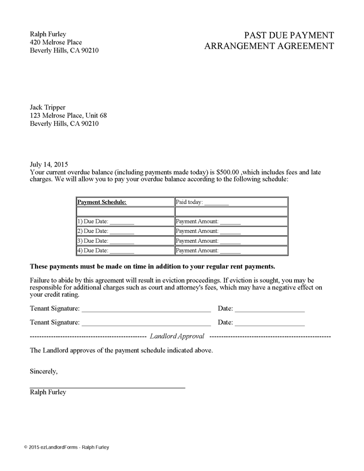 Agreement Letter For Payment Sample