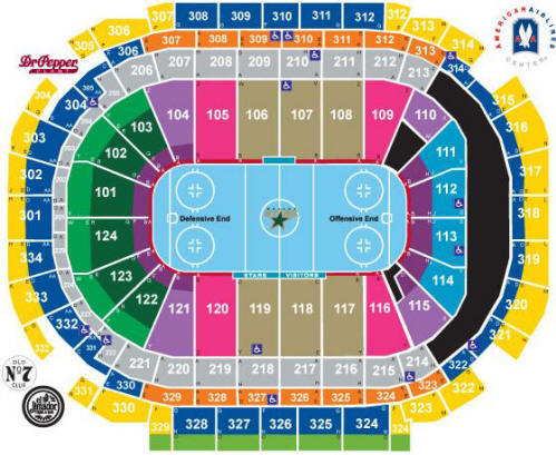 American Airlines Center Dallas Seating Chart Hockey