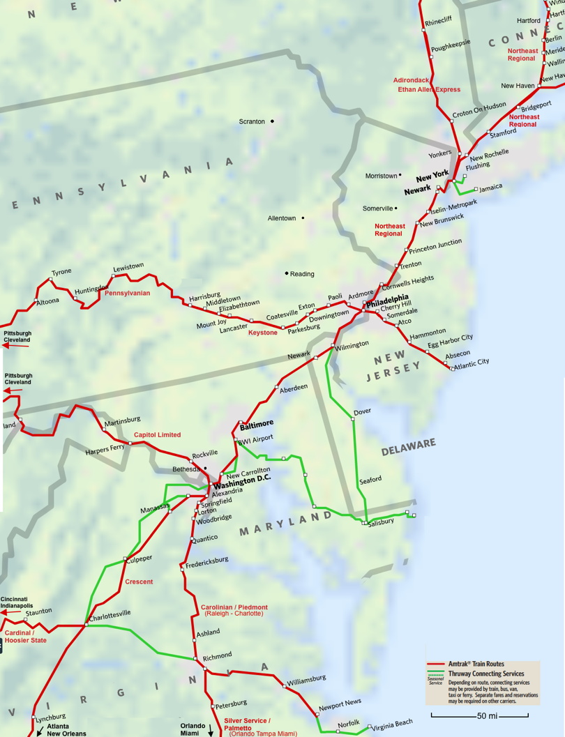 Amtrak Map Northeast