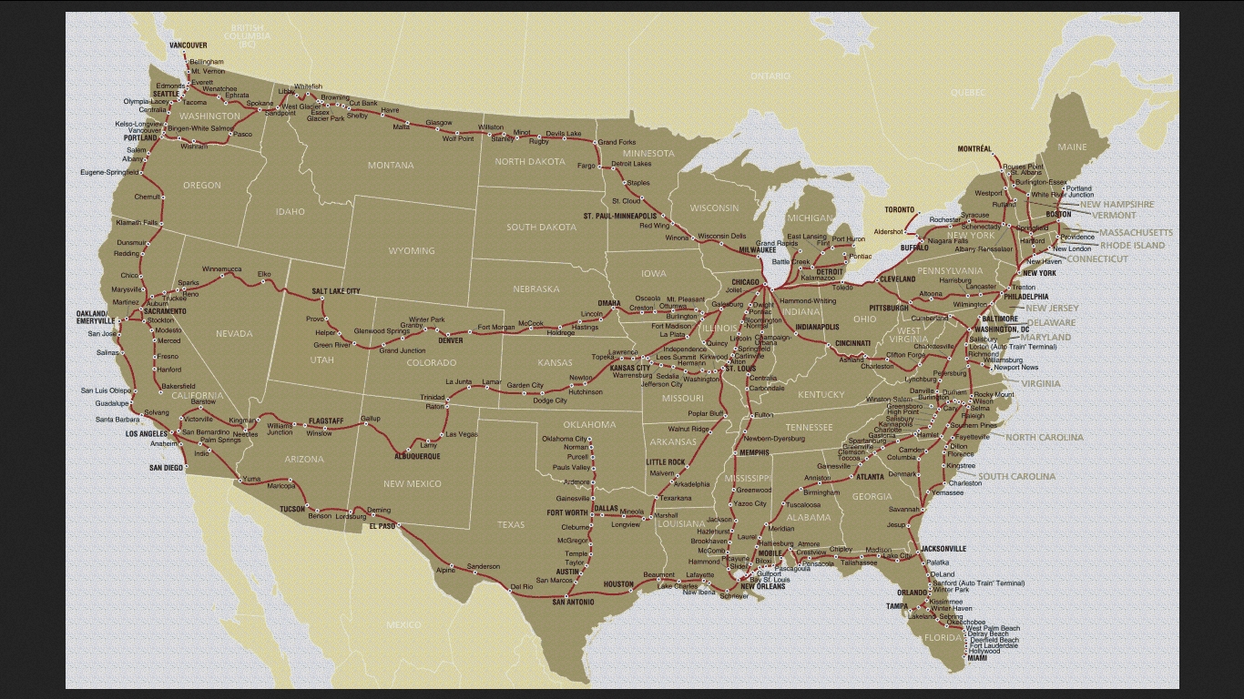 Amtrak Train Map