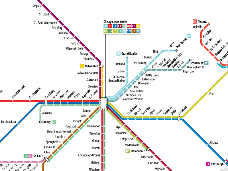 Amtrak Train Routes Map