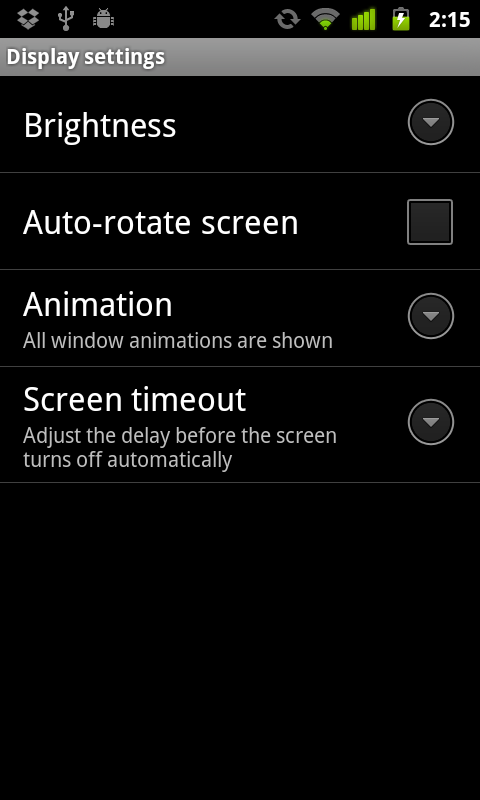 Android Settings Button