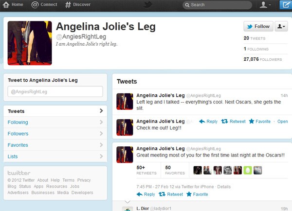 Angelina Jolie Leg Spoof