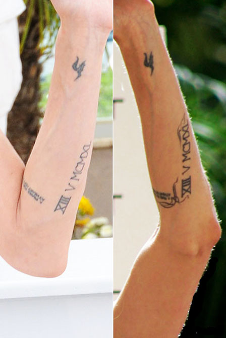 Angelina Jolie Tattoos Arm