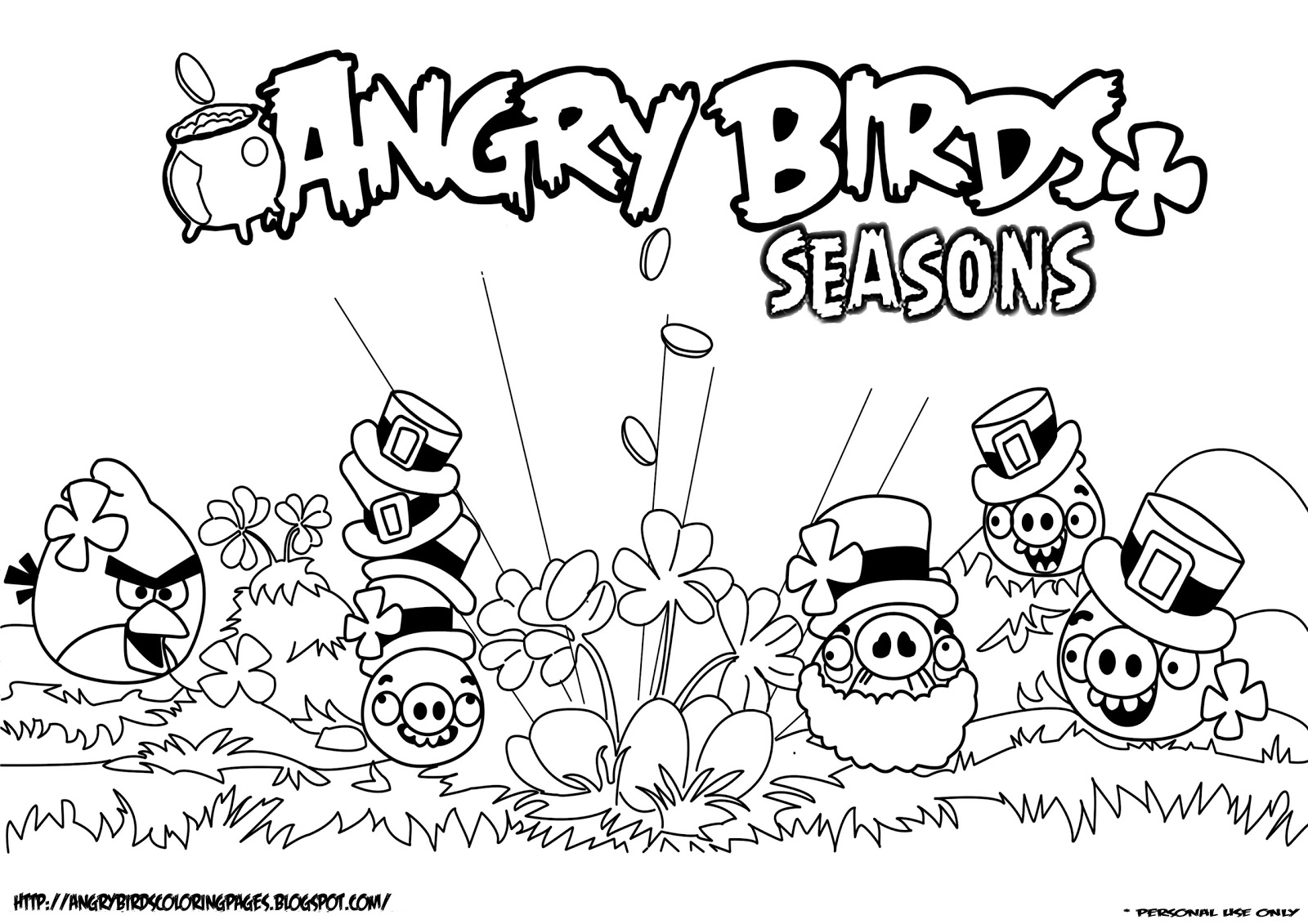 Angry Birds Coloring Pages Christmas