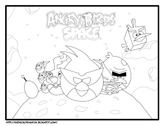 Angry Birds Coloring Pages Space