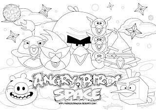 Angry Birds Coloring Pages Space