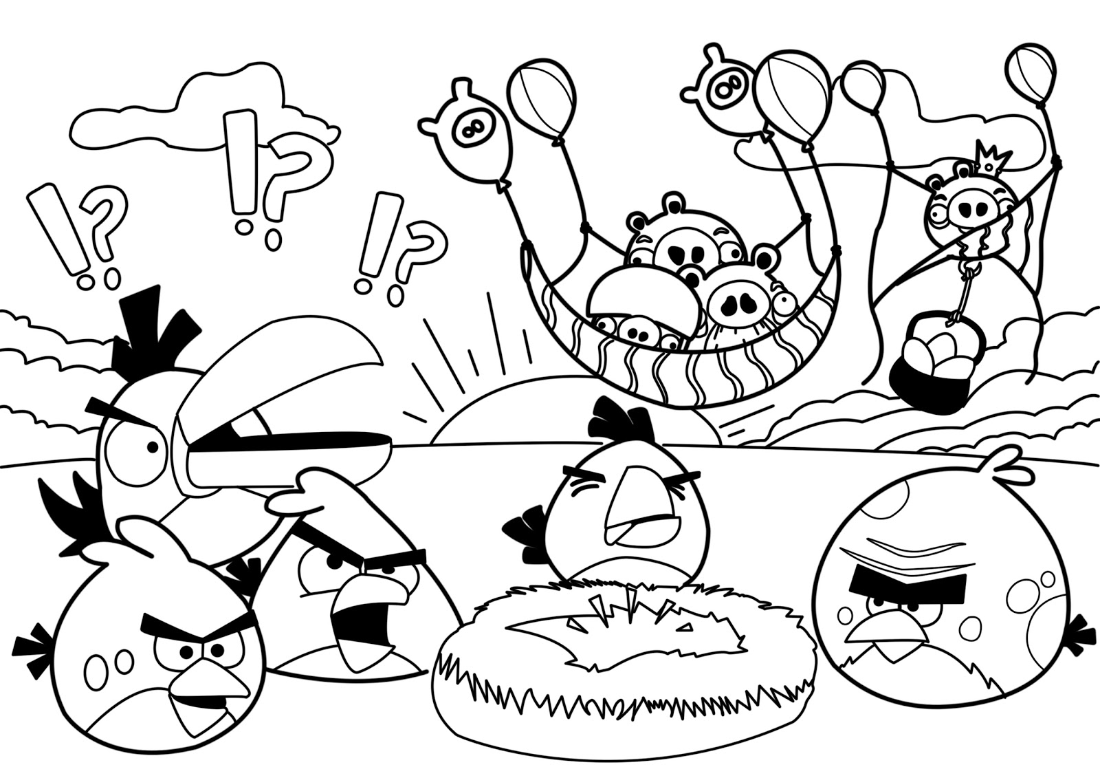 Angry Birds Coloring Pages Space