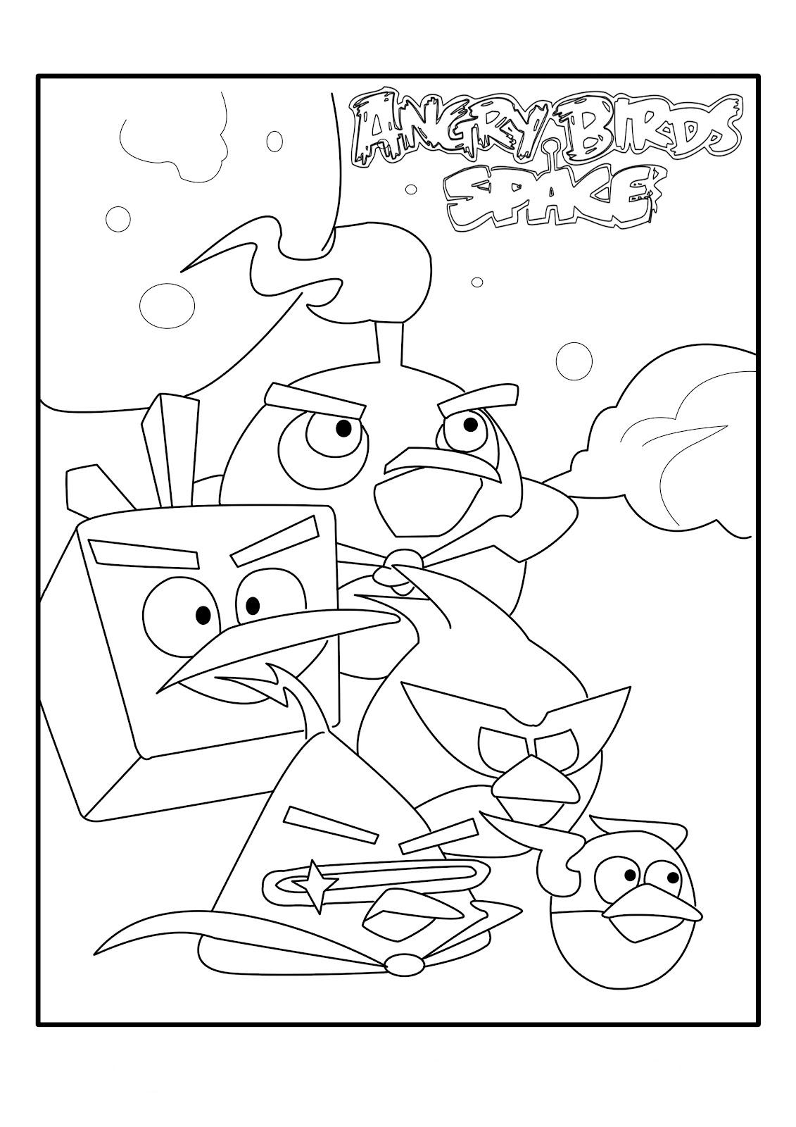 Angry Birds Space Coloring Pages