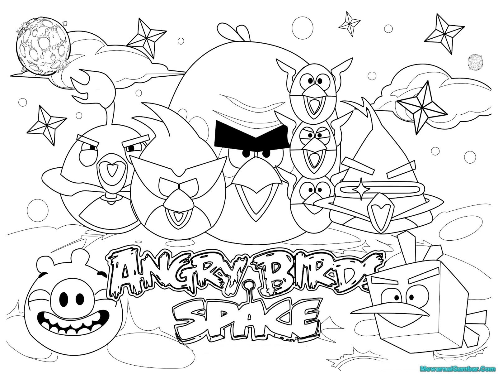 Angry Birds Space Coloring Pages Printable