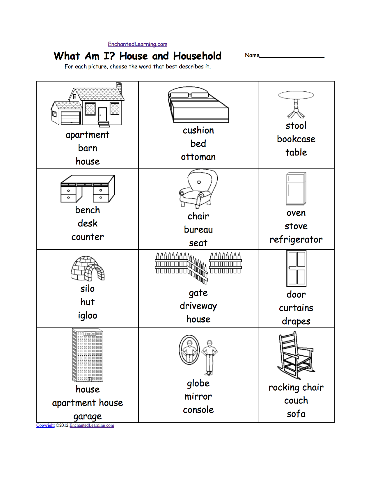 Animals And Their Homes Pictures Worksheets