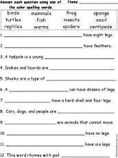 Animals And Their Homes Printable Worksheets