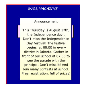 Announcement Text Example