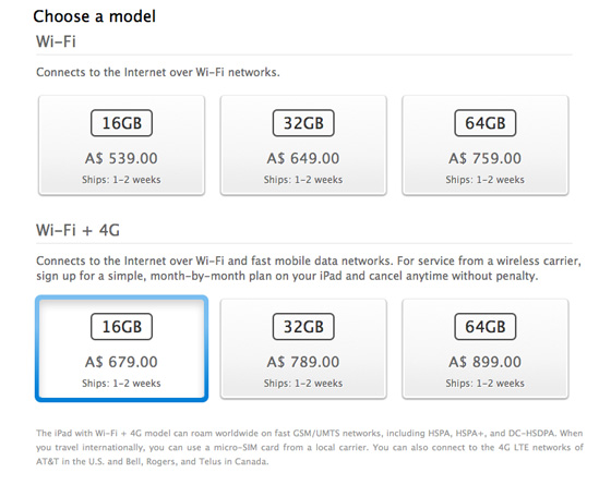 Apple Ipad 4g Plans