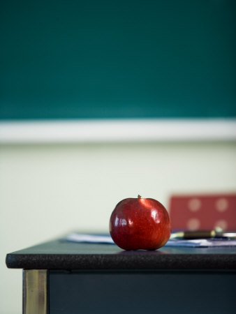 Apple On Teachers Desk