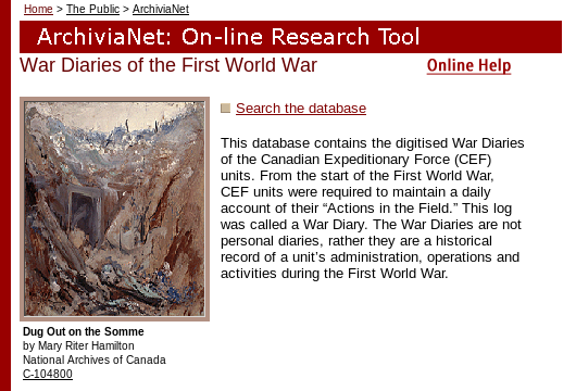 Archives Canada Search