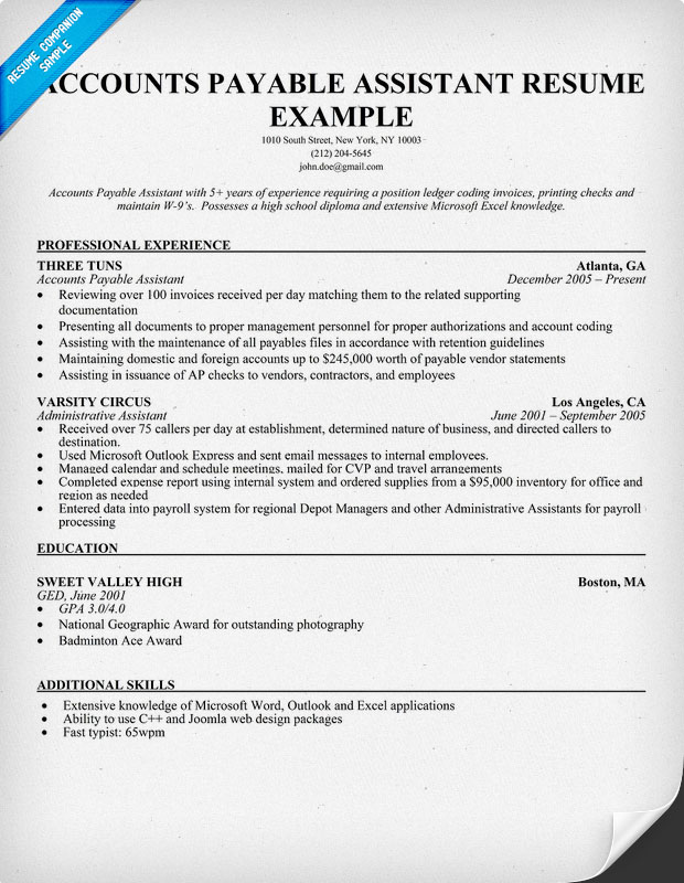 Assistant Accountant Cv Examples