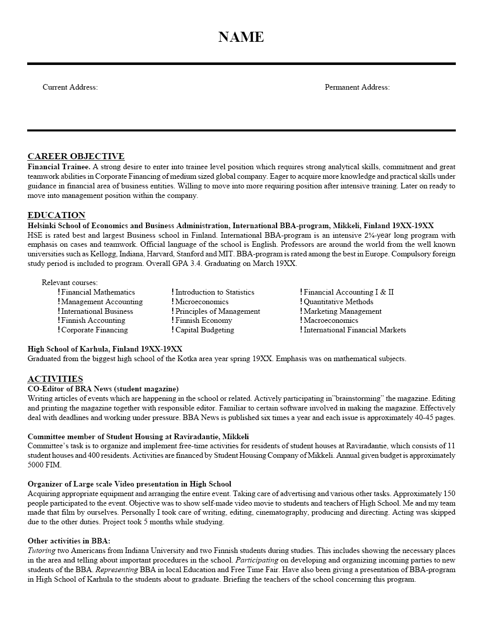 Assistant Accountant Cv Format