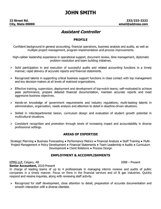 Assistant Accountant Cv Template