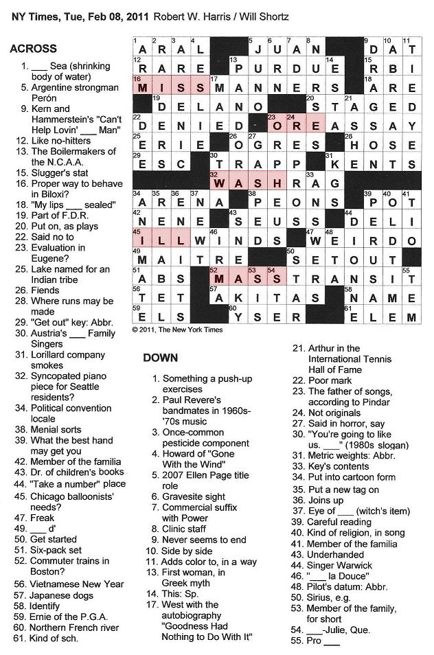 Atomic Number 12 Crossword