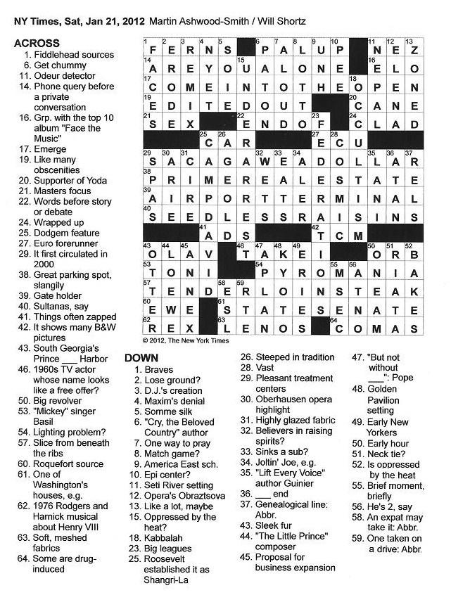 Atomic Number 12 Crossword