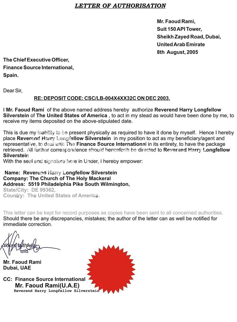 Authorisation Letter