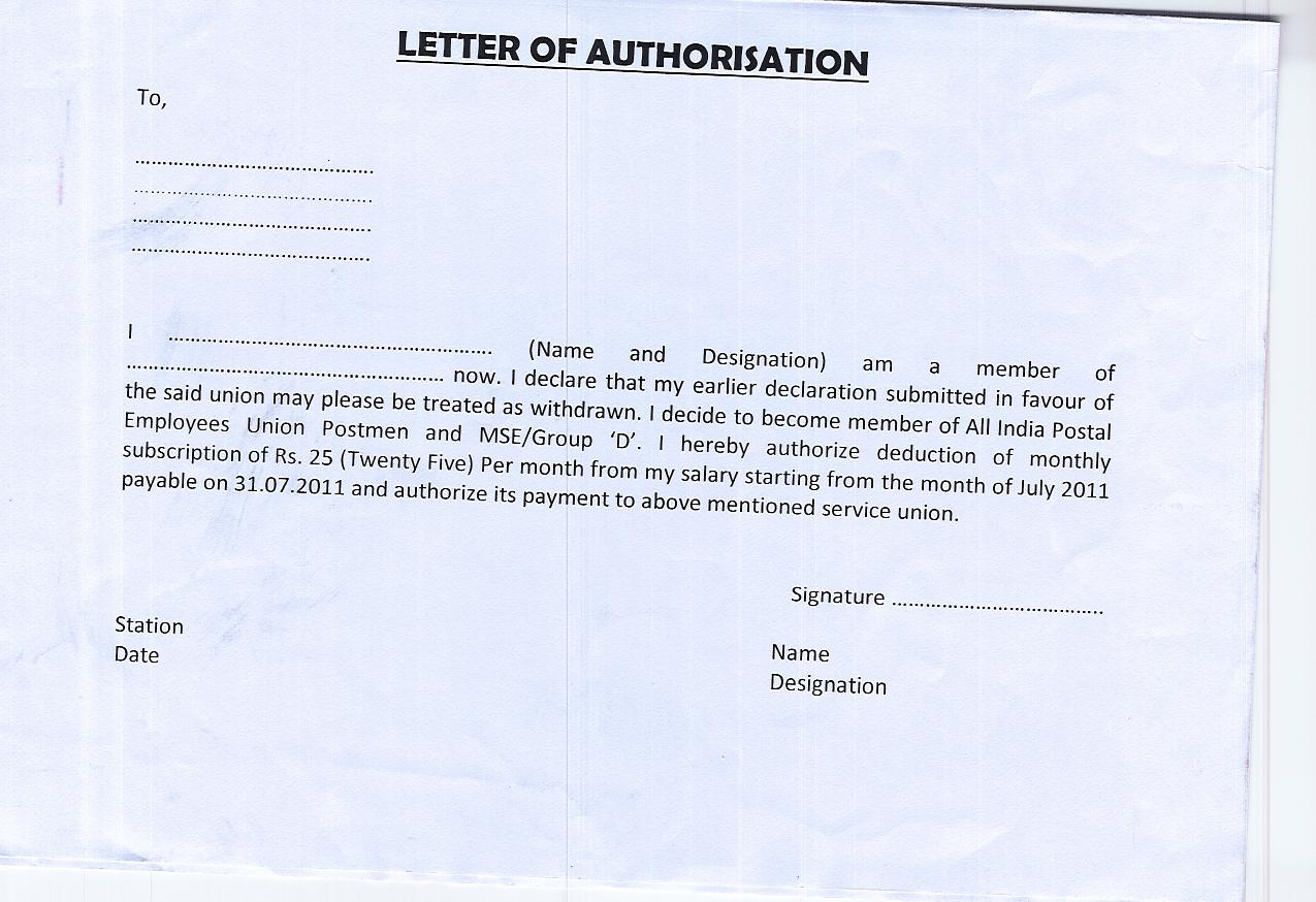 Authorisation Letter Template