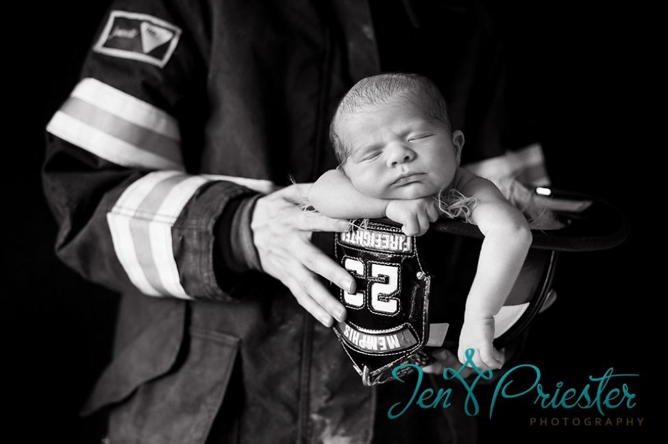 Baby In Firefighter Helmet