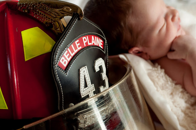 Baby In Firefighter Helmet