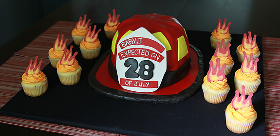 Baby In Firefighter Helmet