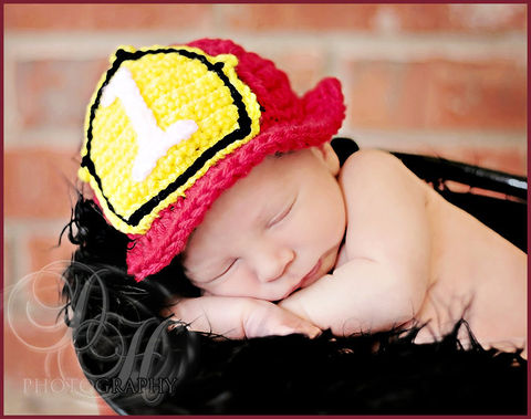 Baby In Firefighter Helmet