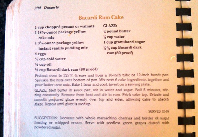 Bacardi Rum Cake Recipe