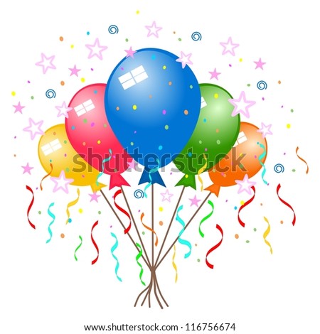 Balloons And Streamers Clipart