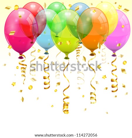 Balloons And Streamers Clipart