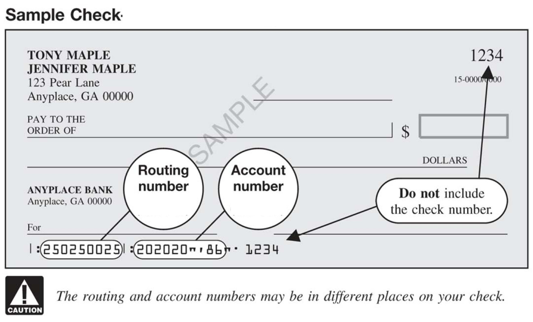 Bank Account Number And Routing Number