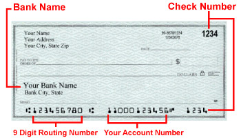 Bank Account Number And Routing Number On A Check