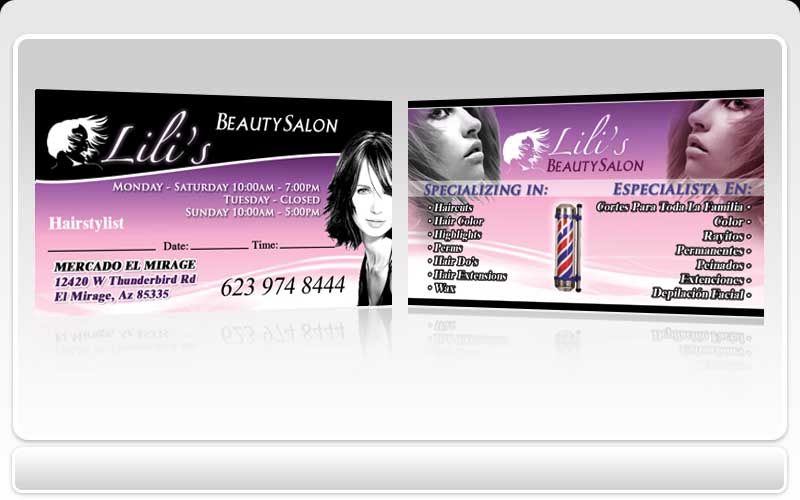 Beauty Parlour Visiting Card Templates